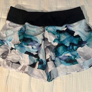 CALIA by Carrie Underwood Black and Blue Floral Athletic Shorts